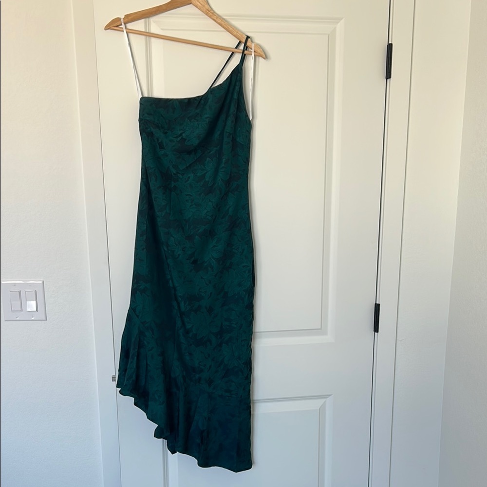 Lulus Green Asymmetrical High-Low Slip Dress